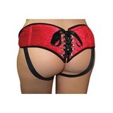 Sportsheets Strap On Plus Size Red Lace Corset Harness for Dildos