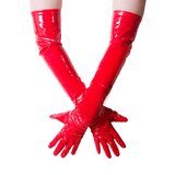 PVC Long Gloves in Red
