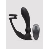 Lovehoney Remote-Control Pleasure Pulse Pulsing Prostate Massager with Double Cock Ring - Black