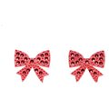 Leg Avenue Rhinestone Bow Nipple Covers - Red