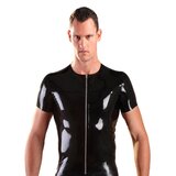 Mens Front Zip Latex T-Shirt