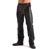 Leather Snap On Pouch Jeans