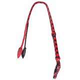 Red & Black Leather Braided Hunter Whip