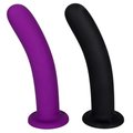 Smoothy Silicone Curved Dildo - BLACK
