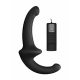 Vibrating Silicone Strapless Strap On - Black
