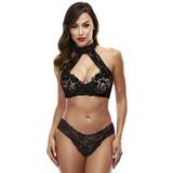 Baci Lingerie Black Lace Collared Bra Set