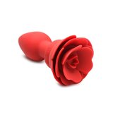28X Silicone Vibrating Rose Anal Plug with Remote - Large