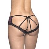 Oh La La Cheri Pink and Black Cage-Back Knickers