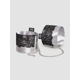 Fifty Shades of Grey Play Nice Satin and Lace Wrist Cuffs - Black