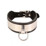 Leather Metal Strip Collar