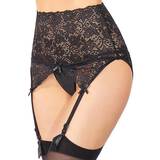 Coquette Black Stretch Lace High Waisted Suspender Belt