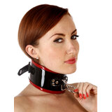 Patent Leather Posture Collar With Red Piping