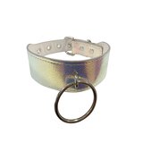 Wide Collar With 2 Inch O Ring - Textured Iridescent