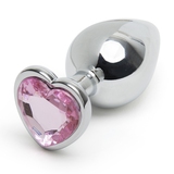 Lovehoney Jewelled Heart Metal Medium Butt Plug 3 Inch