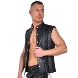 Havoc Lace-Up Leather Sleeveless Top