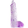 Lick-A-Stick Clear Lilac Ballsy Dildo - 6 Inch