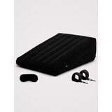 DOMINIX Deluxe Large Inflatable Wedge, Handcuff and Blindfold Set - Black