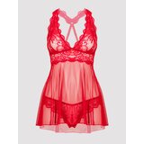 Lovehoney Plus Size Bombshell Red Lace Babydoll Set  - 1X / 2X - Red