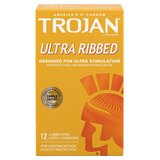 Trojan Ultra Ribbed Condoms - 12 Pack