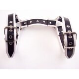 Leather Halter Harness - Black/White