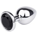 Bejewelled Black Metal Butt Plug - MEDIUM
