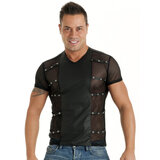 Stephen Leatherette & Fishnet T-Shirt