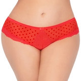 Seven 'til Midnight Plus Size Red Heart Mesh Strappy Back Shorts
