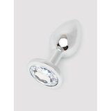 Lovehoney Clear Jewelled Metal Butt Plug - Silver