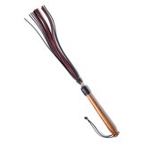 Luxury Leather Flogger With Wood Handle