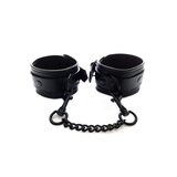 Adjustable Leather Ankle Cuffs - Black