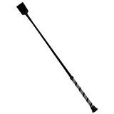 Black & White Leather Riding Crop