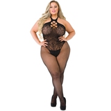 Lovehoney Plus Size Fishnet Halterneck Crotchless Bodystocking