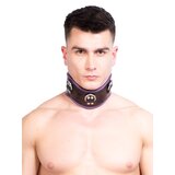 Black & Purple Leather Posture Collar