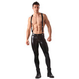 Skinny Latex Jeans With Braces