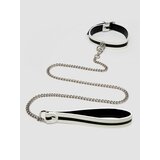Bondage Boutique Glow-in-the-Dark Collar and Lead - Black
