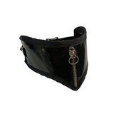Patent Leather Vamp Collar With Zip Pocket