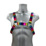 Bold Buckled Chest Harness - Rainbow