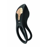 Gold Glam Cock Ring - Black