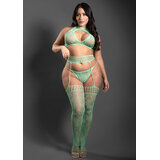 Heart of Glass 3-Piece Gartered Stockings Set - Queen Size