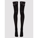 Lovehoney Fantasy Black Bow Top Stockings - One size - Black
