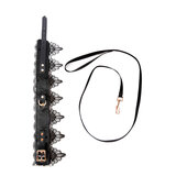 Velvet Collar with Black Lace and Leash