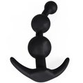 Black Silicone Anchor Anal Beads - 5 Inch