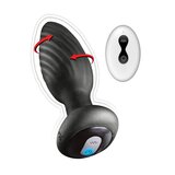 Ass-Sation Remote Vibrating and Rotating Anal Plug - Black