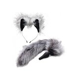 Tailz Grey Wolf Tail Anal Plug and Ears Set