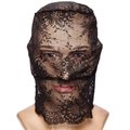 Black Floral Lace Veil Bondage & Fetish Hood