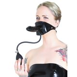 Moulded Rubber Strap-On Inflatable Gag with Dildo