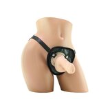 Natural Real Squirting Penis with Harness 6" - Vanilla