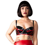 Bordello Latex Bra in Black & Red