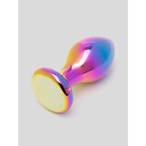 Lovehoney Sensual Glass Small Iridescent Butt Plug 3 Inch - Rainbow