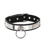 Metal Plated Collar With O Ring & Mini Leash